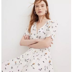 Madewell White Floral Dress